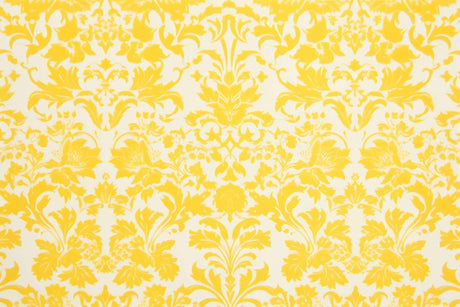 Design file showing detailed yellow and white damask pattern with intricate floral motifs