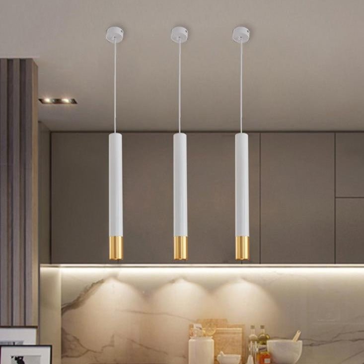 Modern Pendant Light Black Gold Cylinder Design - Product detail 6