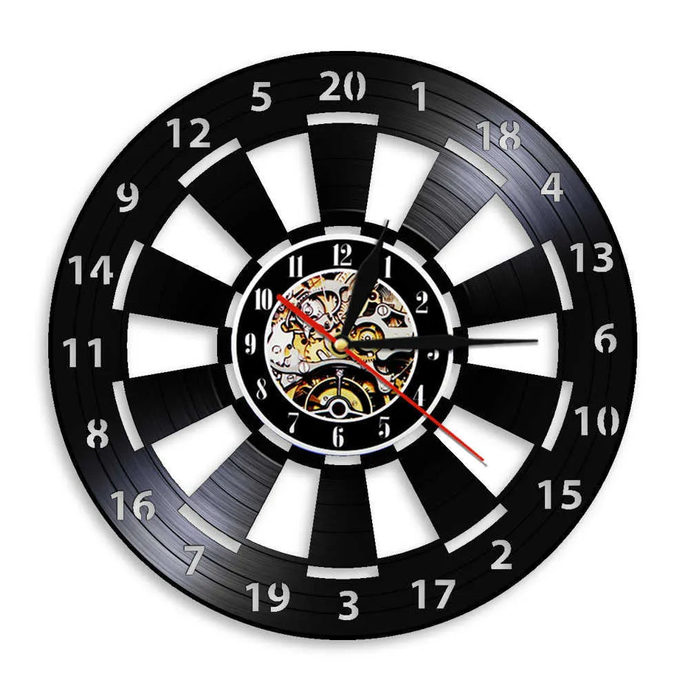 Dartboard Wall Clock  Vinyl Record Design - Product showcase