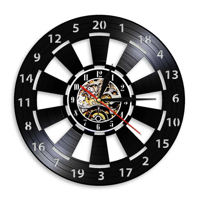 Dartboard Wall Clock  Vinyl Record Design - Product showcase