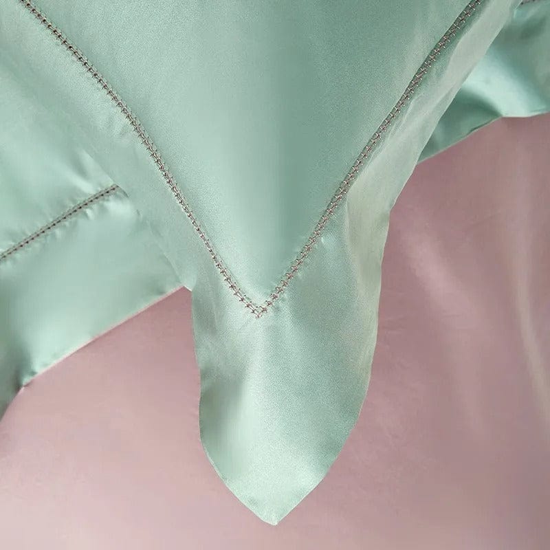Egyptian Cotton Duvet Cover  Sage Green and Blush Pink - Product detail 8