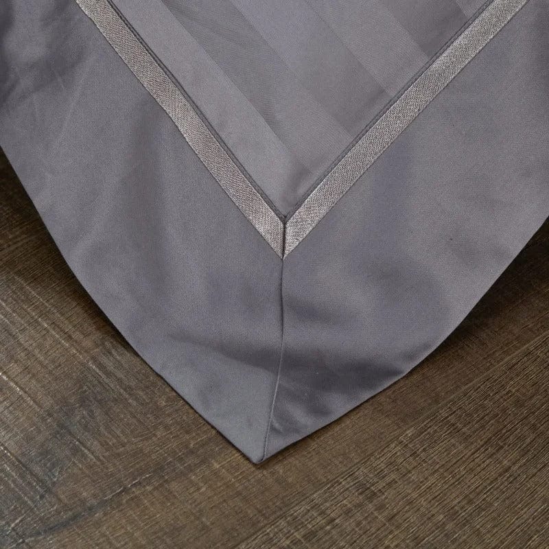 Egyptian Cotton Bedding Set  Striped Gray Luxury Duvet Cover - Product detail 11