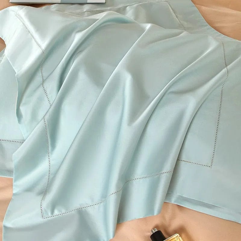 Egyptian Cotton Duvet Cover  Peach Blue Color Block Design - Product detail 8