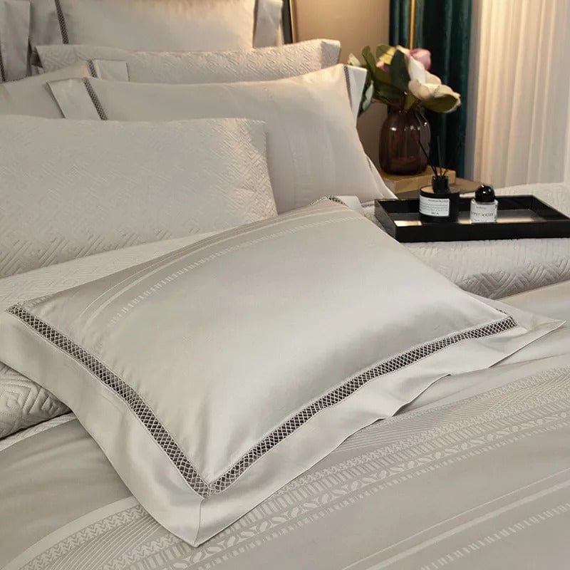 Luxury Egyptian Cotton Bedding Set  Premium Pearl Grey Collection - Product detail 4