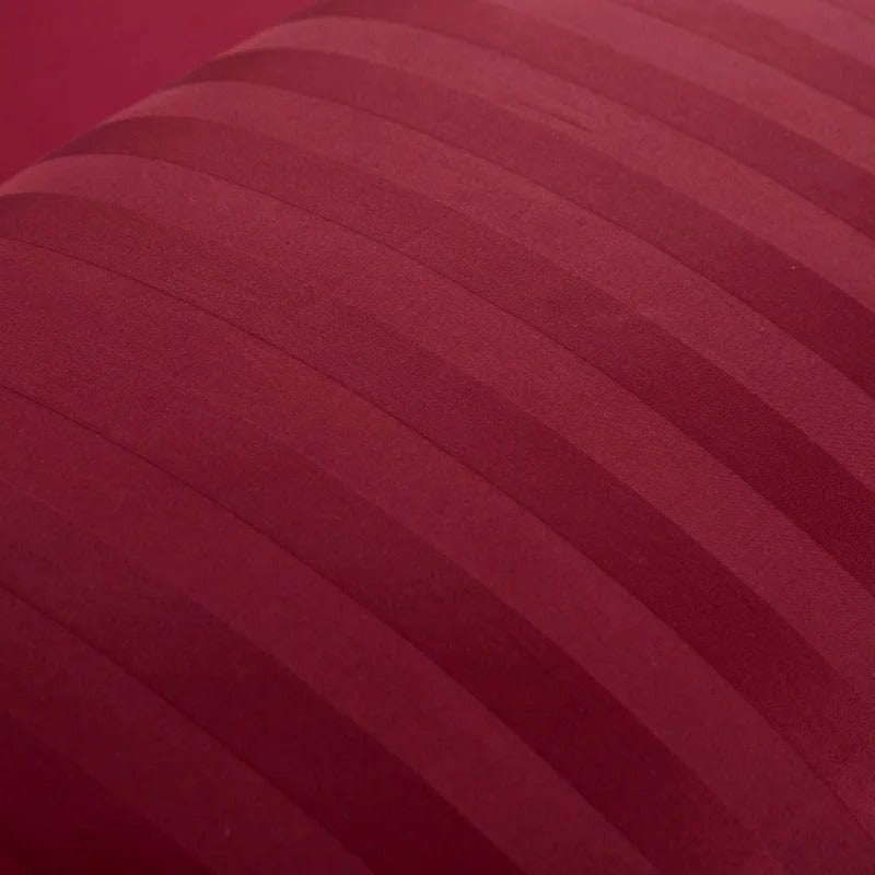Luxury Egyptian Cotton Duvet Set  Deep Wine Striped Pattern - Product detail 6