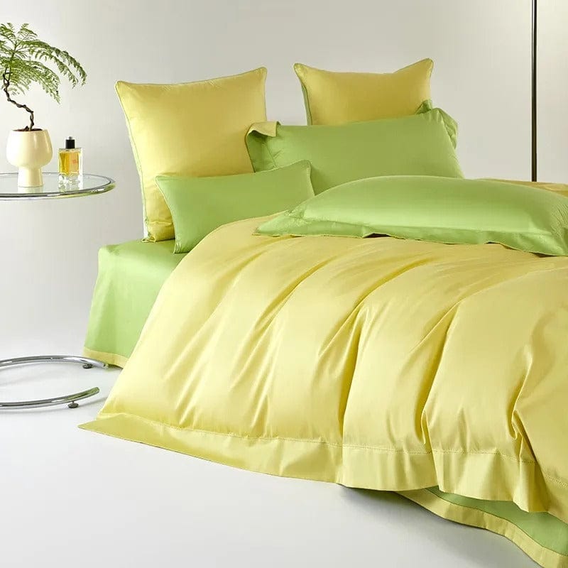 Egyptian Cotton Duvet Set  Dual-Tone Yellow Green Design - Product detail 6