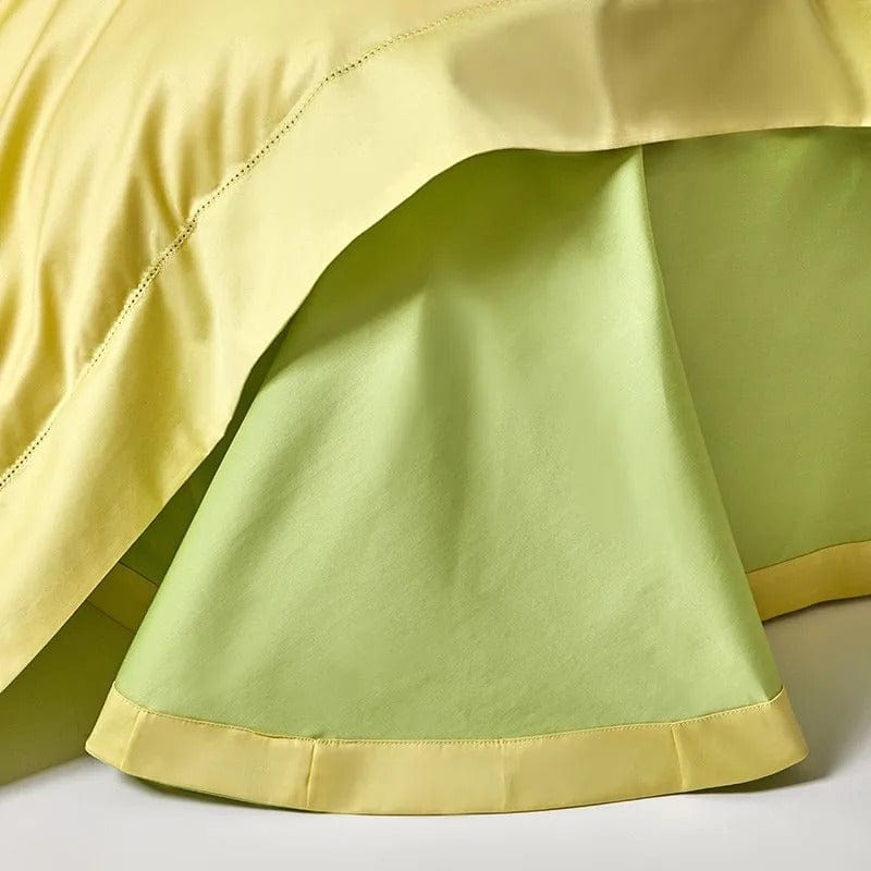Egyptian Cotton Duvet Set  Dual-Tone Yellow Green Design - Product detail 9
