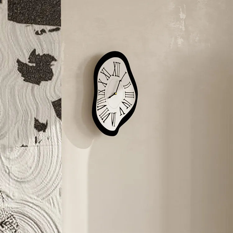 Modern Wall Clock  Melting Roman Numerals Design - Product example