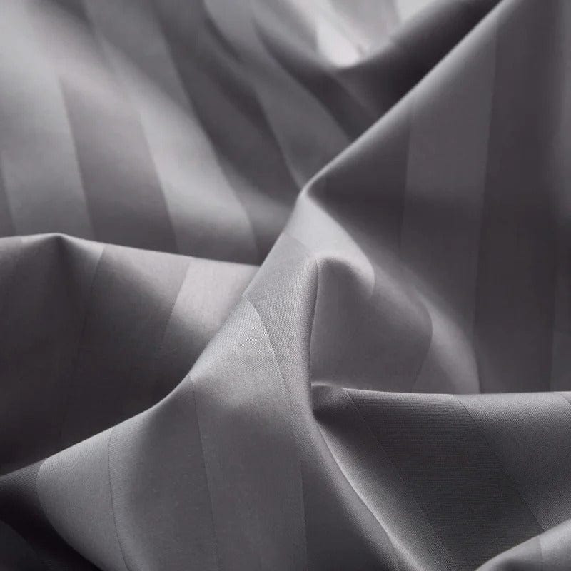 Egyptian Cotton Bedding Set  Striped Gray Luxury Duvet Cover - Product detail 5