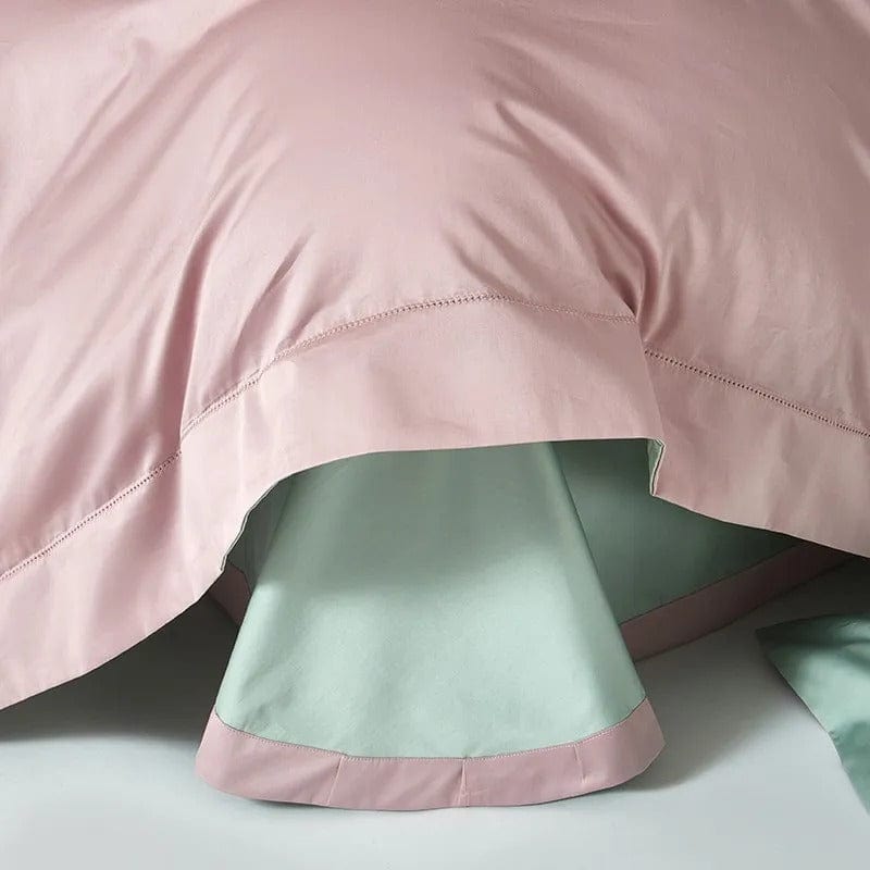 Egyptian Cotton Duvet Cover  Sage Green and Blush Pink - Product detail 7