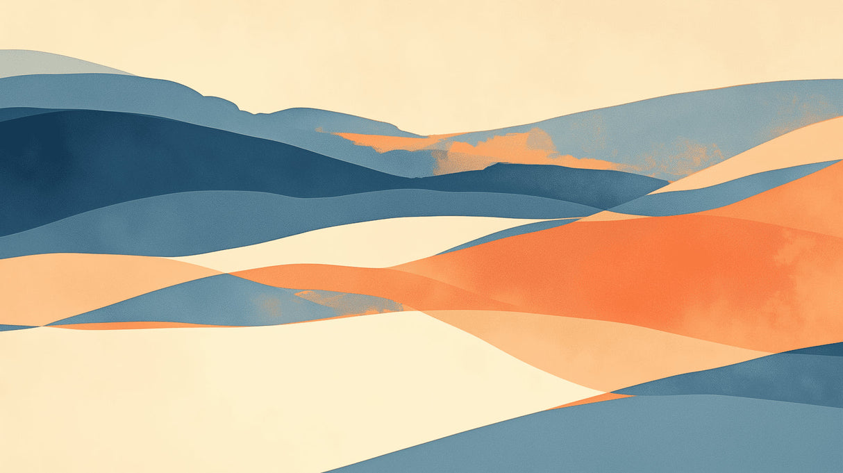 Abstract desert dunes wallpaper design file showing flowing lines and rich color transitions