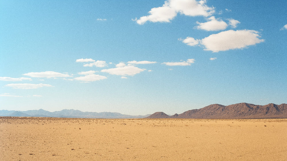 Desert wallpaper design file showing detailed arid landscape and crystal clear blue sky pattern