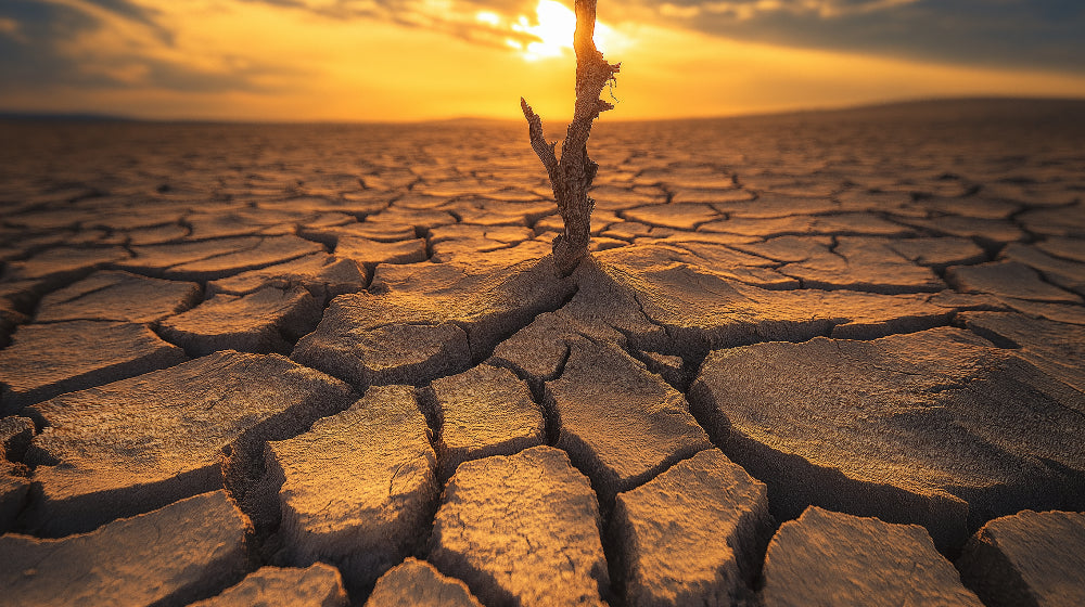 Desert wallpaper design file showing detailed cracked earth pattern and golden sunset colors