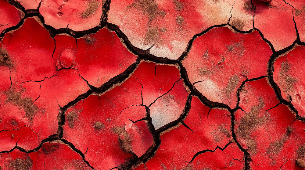 Desert wallpaper design file showing detailed cracked earth pattern in rich red tones
