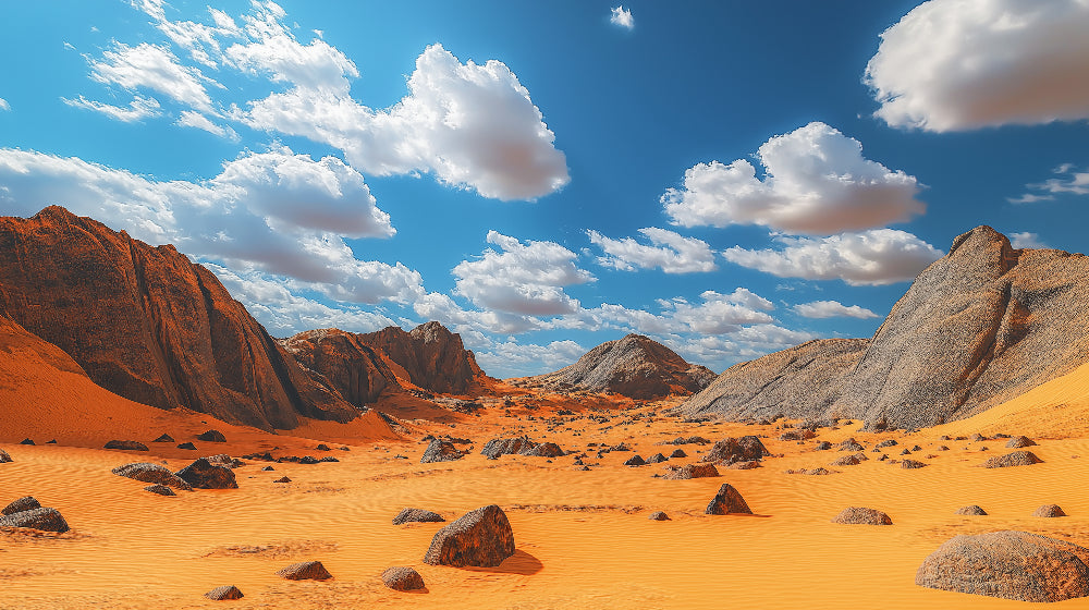 Desert wallpaper design file showing detailed mountain peaks and sand dunes pattern