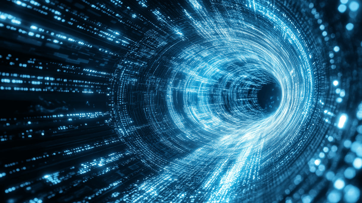 Digital vortex wallpaper design file showing detailed tech pattern and portal effect