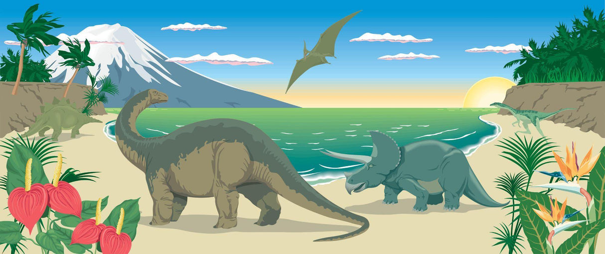 Design file of Prehistoric Beach Scene with Dinosaurs wallpaper pattern