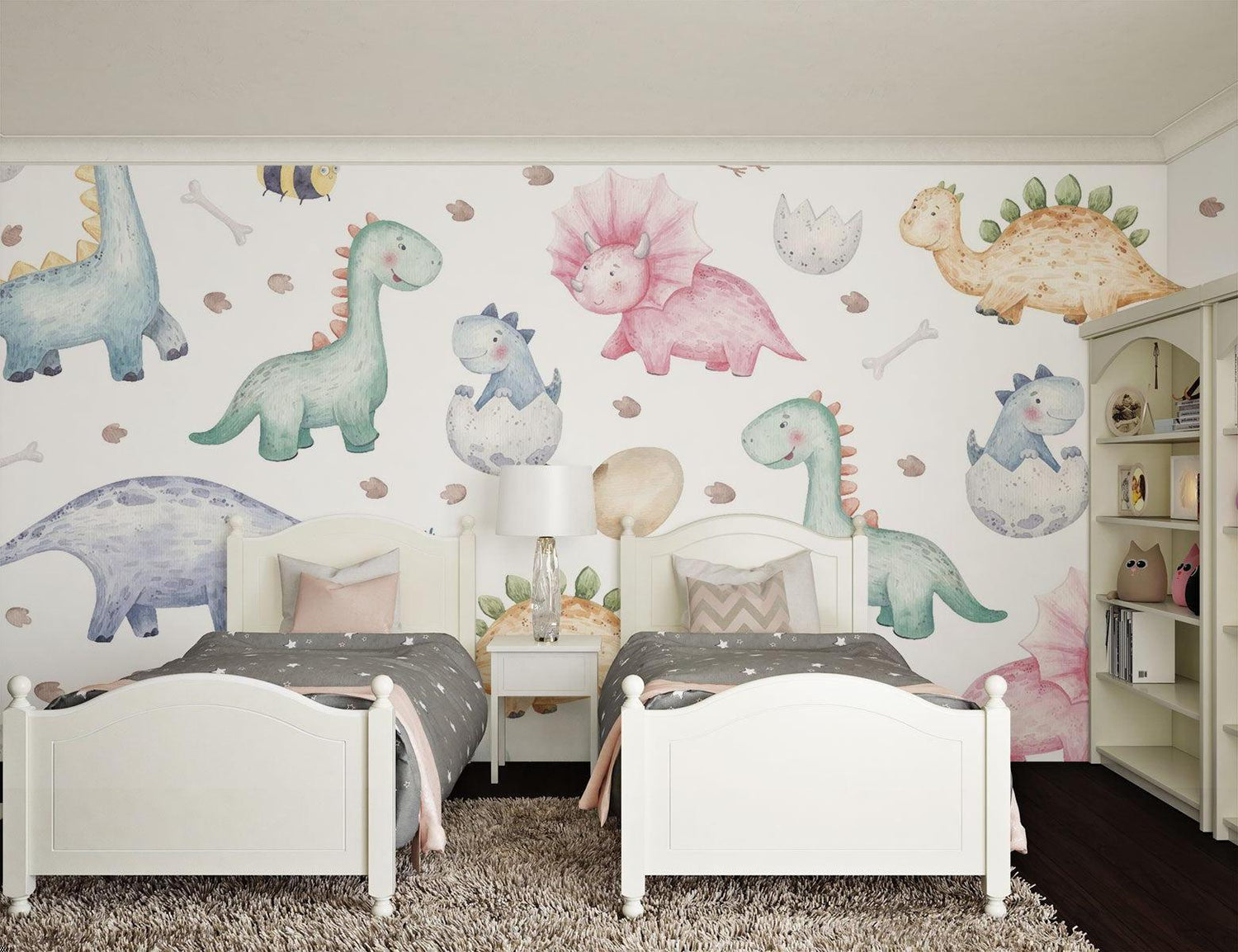 Dinosaur Nursery Wallpaper in peaceful sleeping space