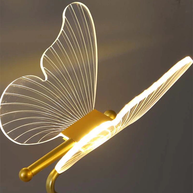 Butterfly Table Lamp Gold Metal Base With LED Wings - Product detail 6