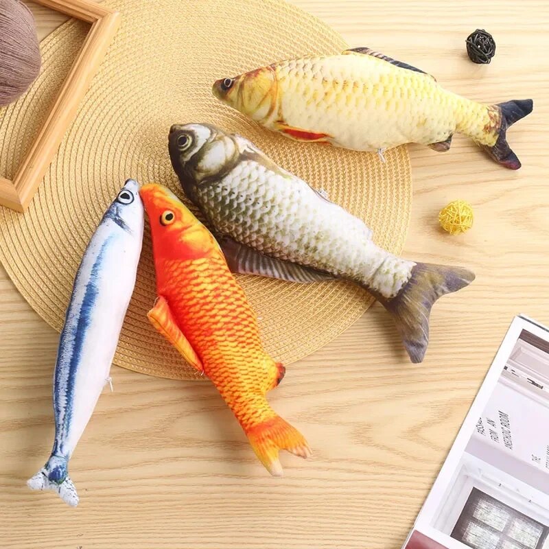 Interactive Fish Dog Toy  Motion Sensor Activated Moving Plush - Detailed view