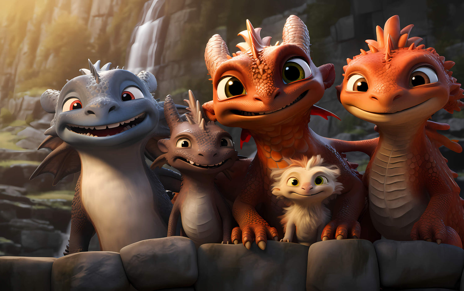 Dragon wallpaper design file showing detailed fantasy characters and rich color palette