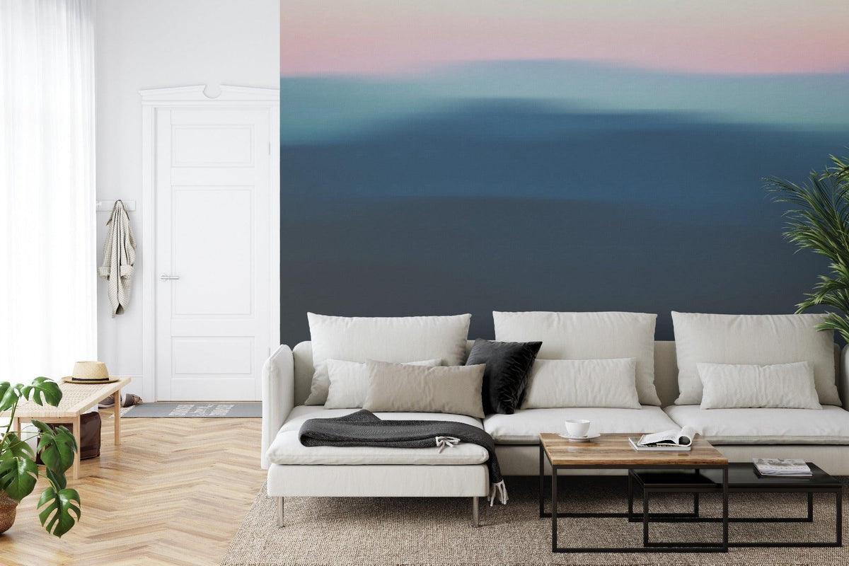 Abstract Mural Wallpaper | Sunset Gradient Hills Design