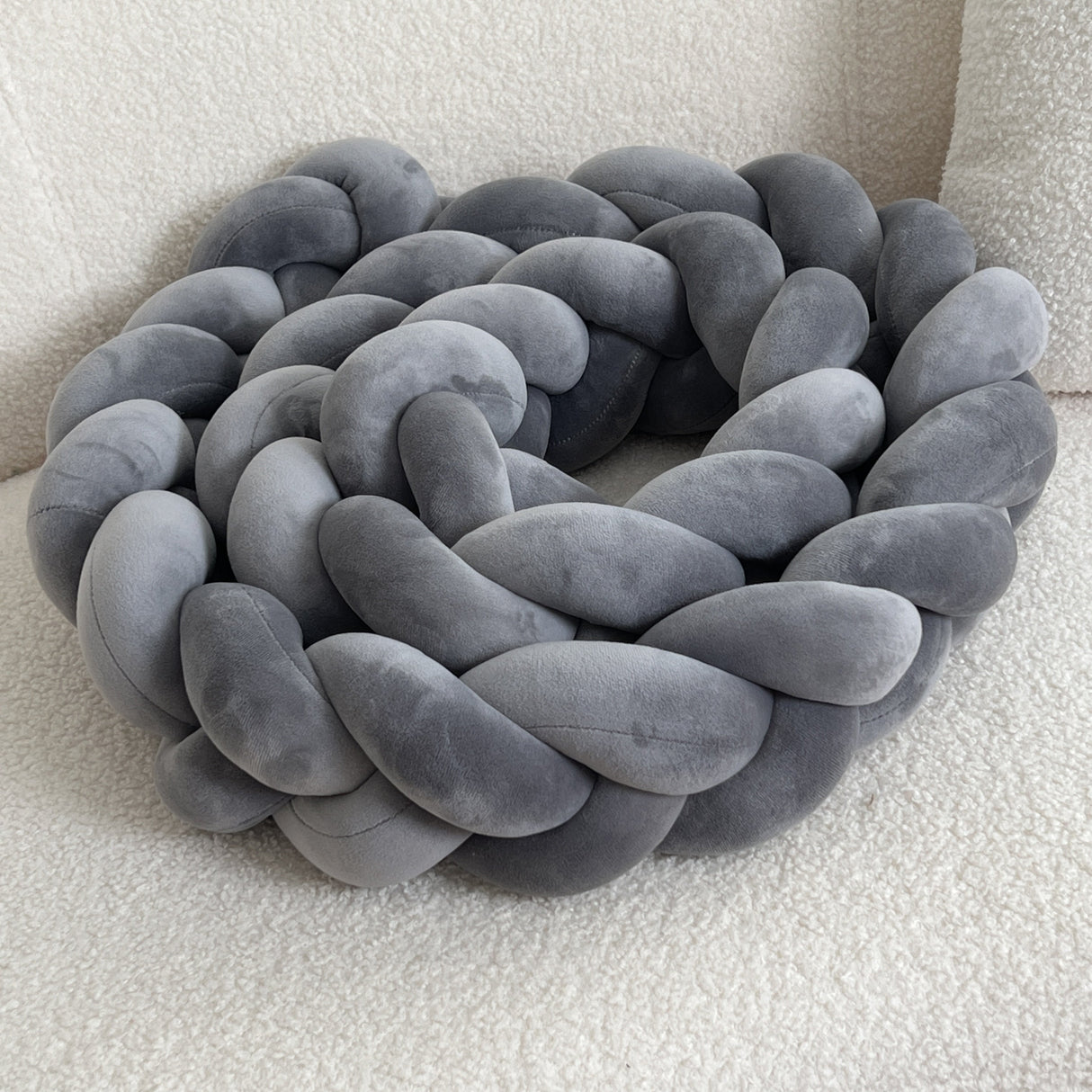 Braided Floor Cushion Chunky Knit Design in Cream - Product detail 14