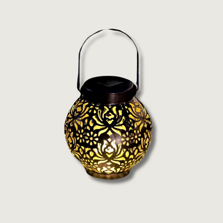 Solar Garden Lantern  Moroccan Pattern LED Light - Product showcase
