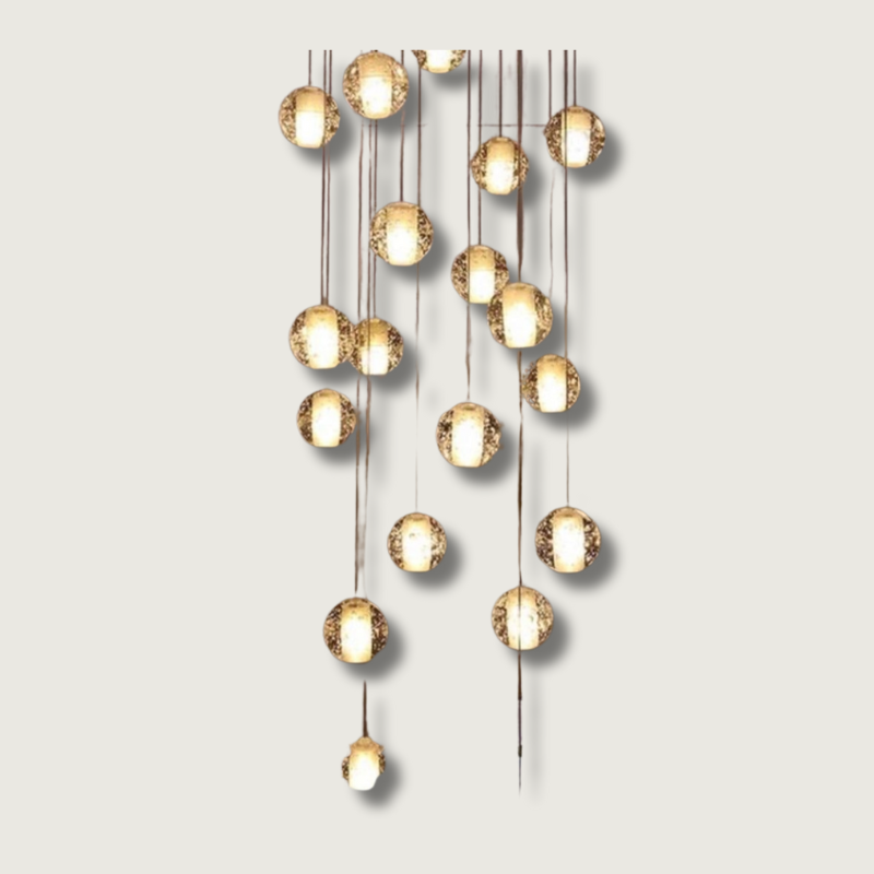 Modern Crystal Pendant Light Seeded Glass Sphere Cluster - Product showcase
