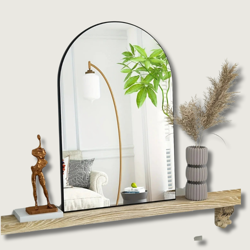 Arched Wall Mirror  Modern Metal Frame Design - Product showcase