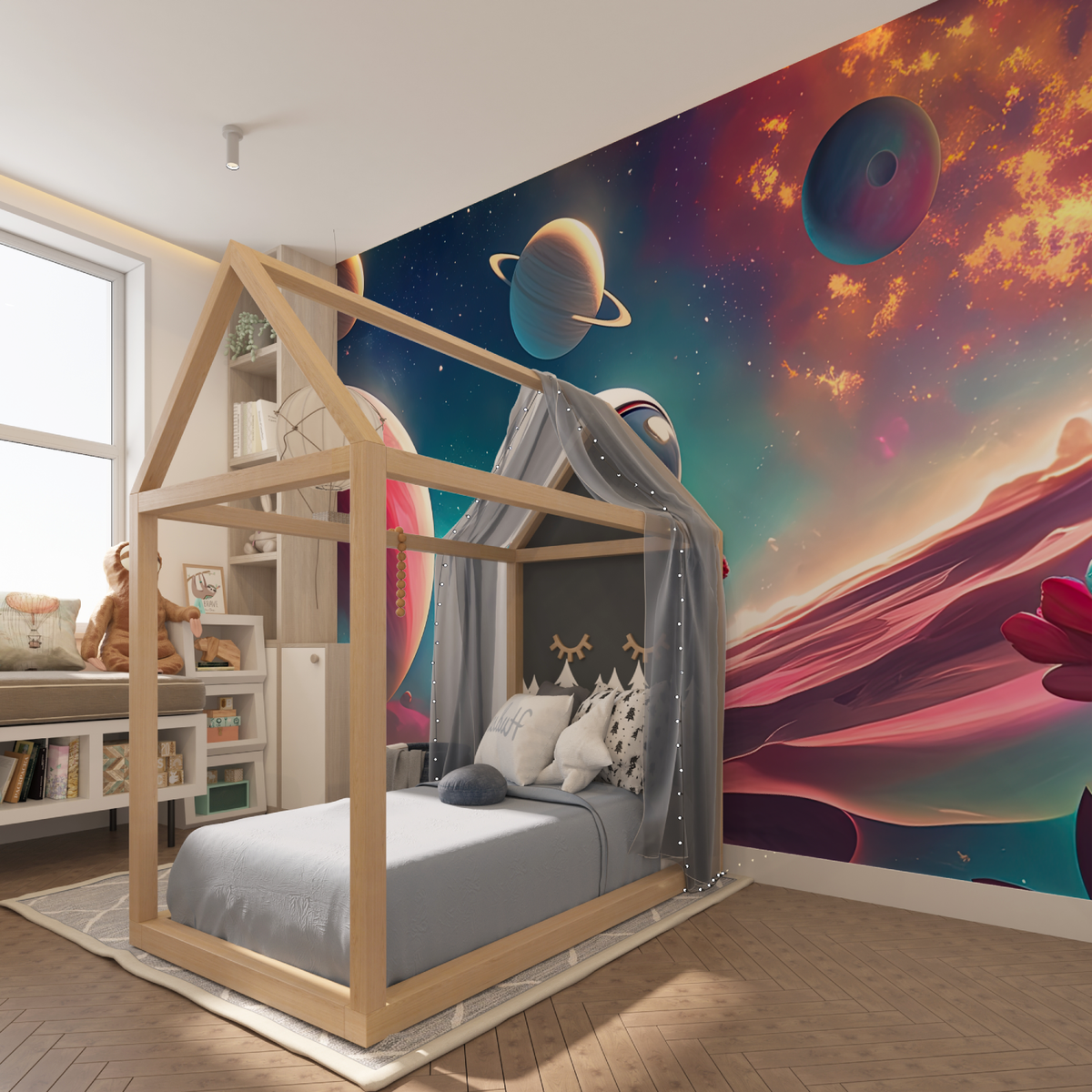 Space Mural Wallpaper | Astronaut Adventure in Galaxy