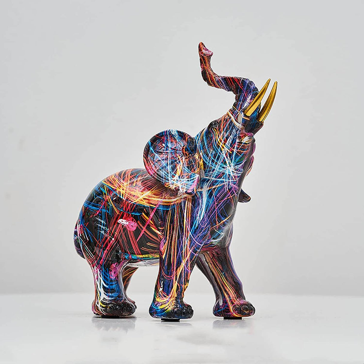 Modern Elephant Sculpture  Abstract Multicolor Design - Product detail 6