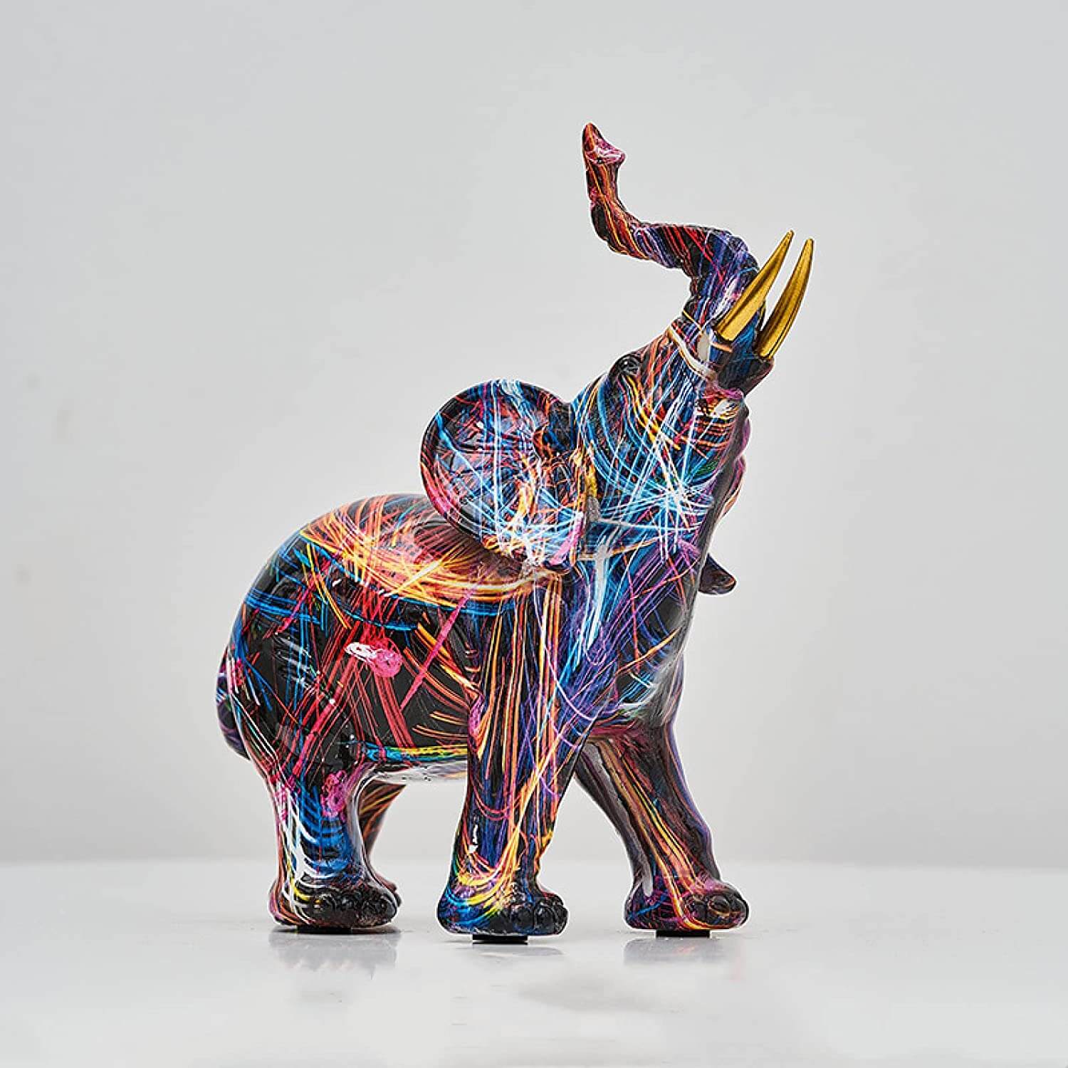 Modern Elephant Sculpture  Abstract Multicolor Design - Product detail 6