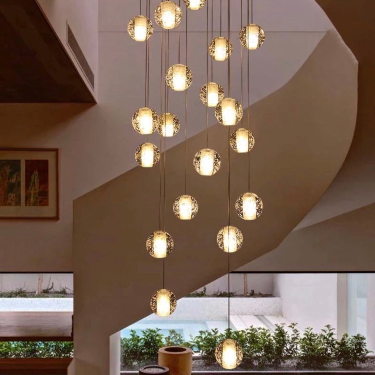 Modern Crystal Pendant Light Seeded Glass Sphere Cluster - Product detail 5