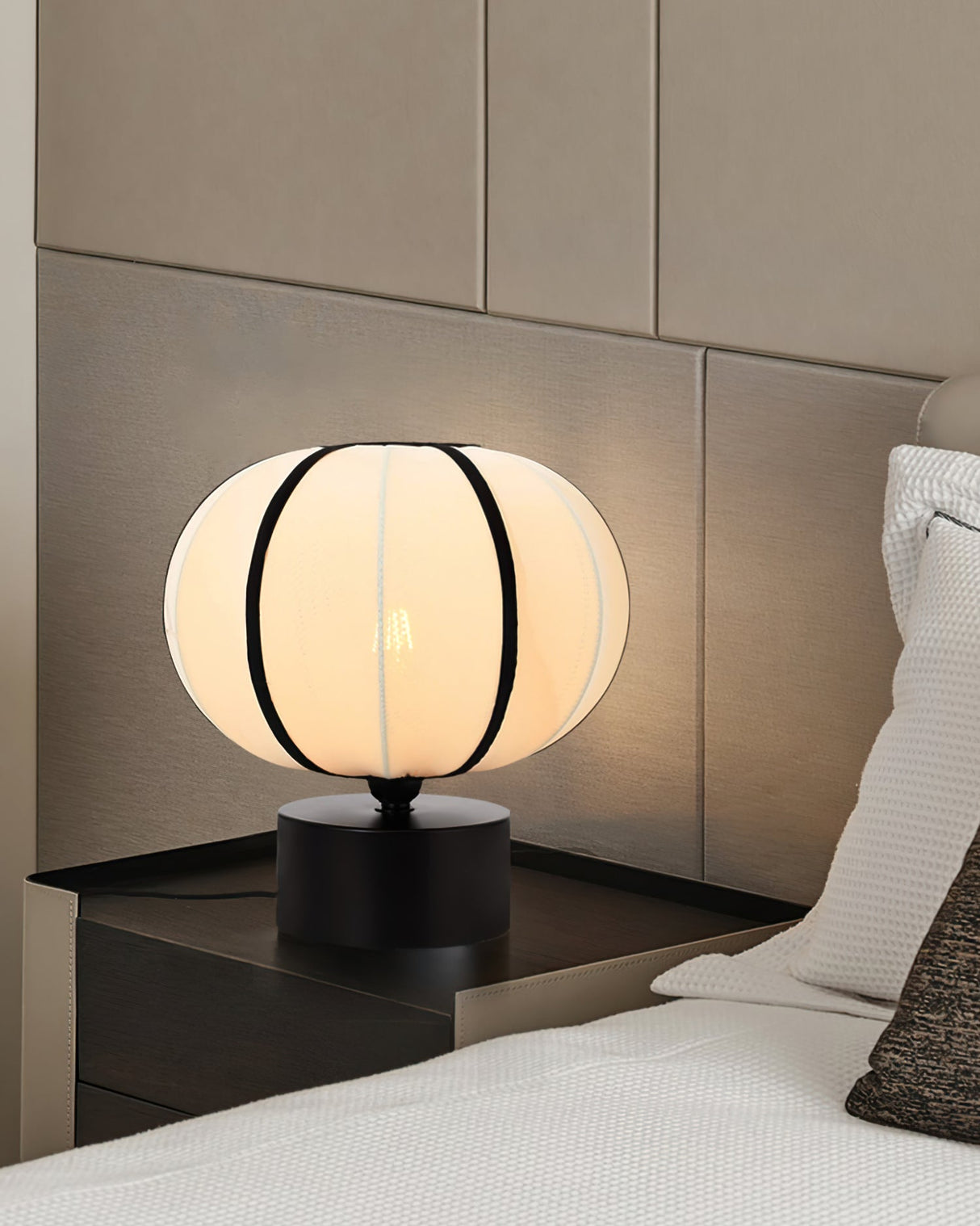 Modern Table Lamp Spherical Fabric Shade Design - Product detail 6