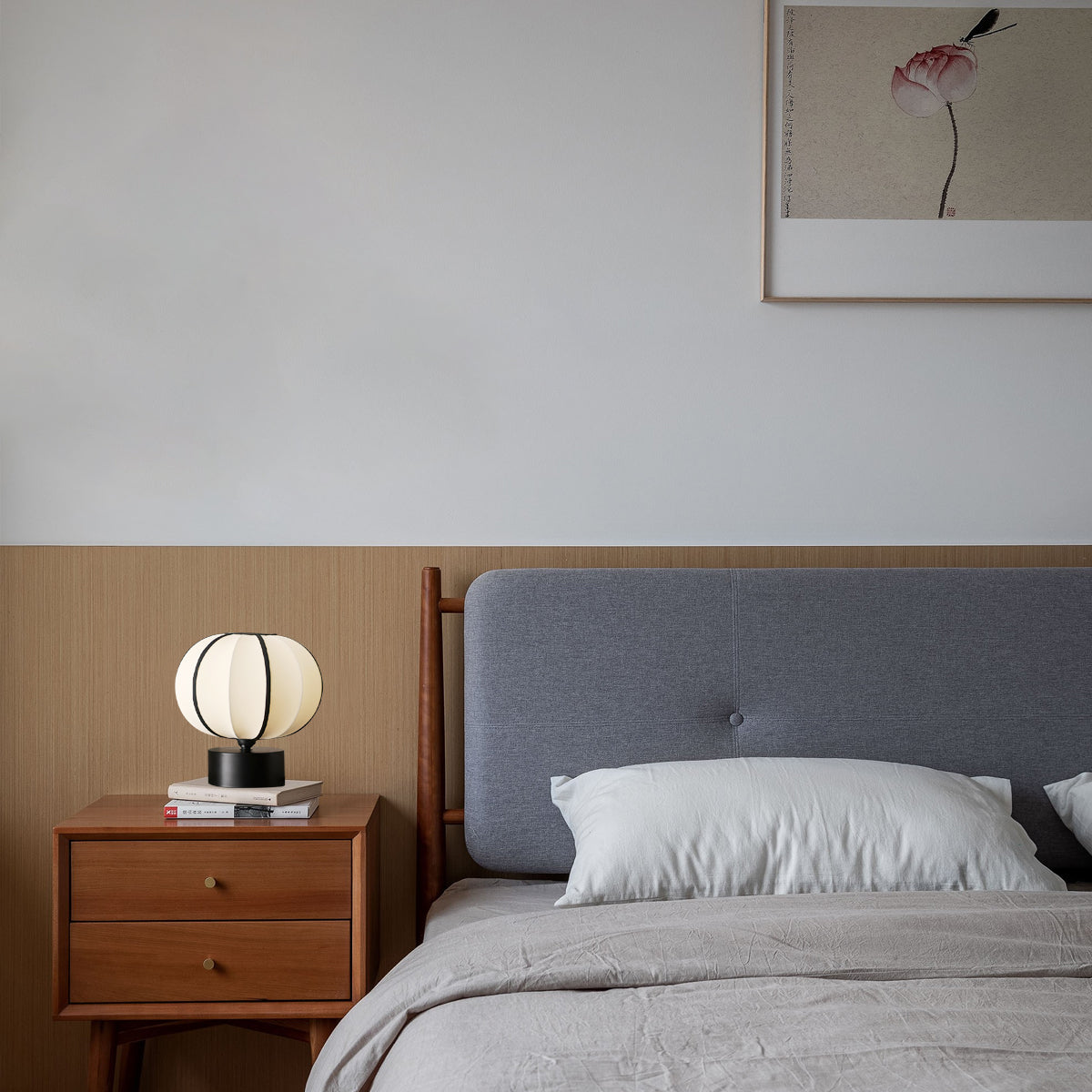 Modern Table Lamp Spherical Fabric Shade Design - Product detail 8