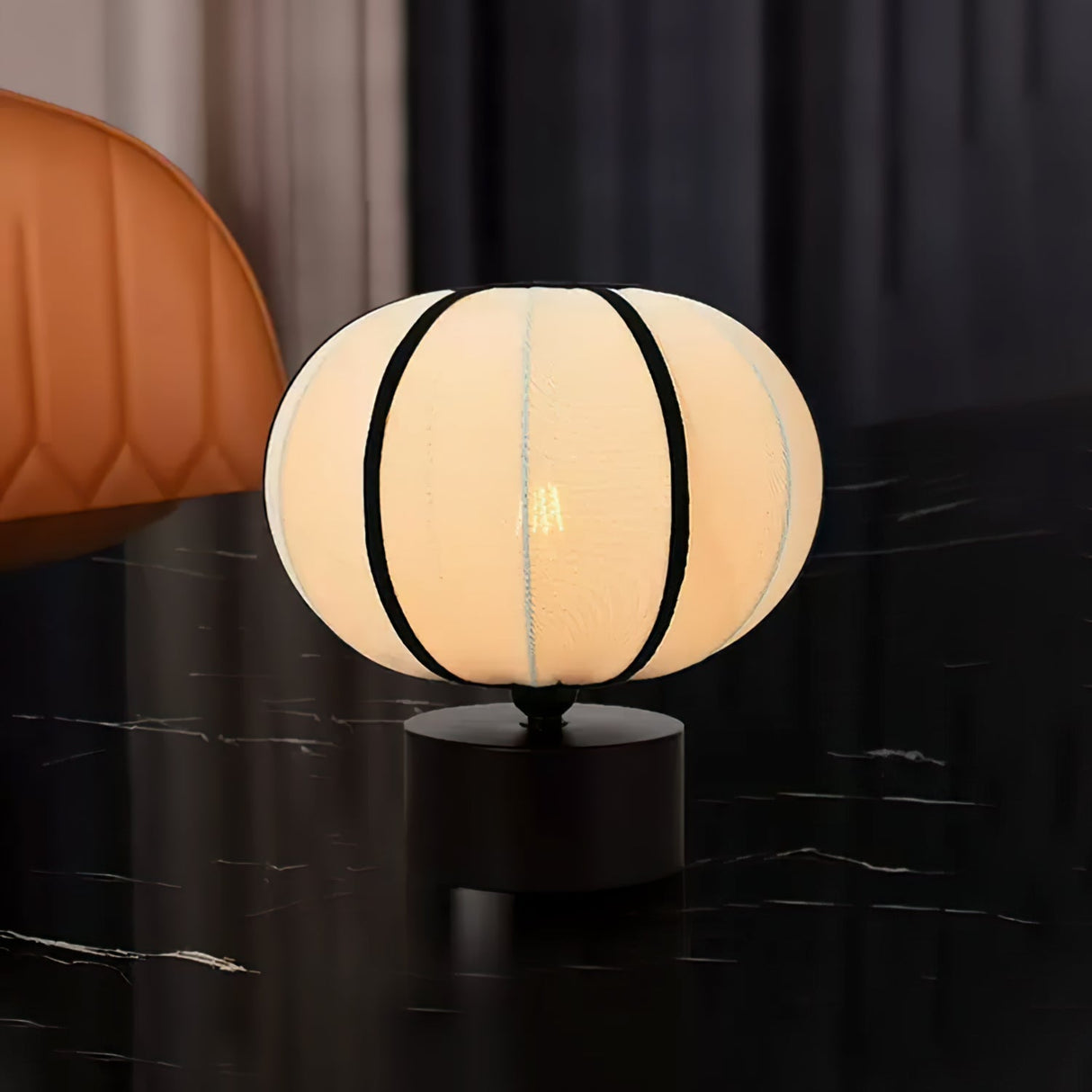 Modern Table Lamp Spherical Fabric Shade Design - Product detail 9