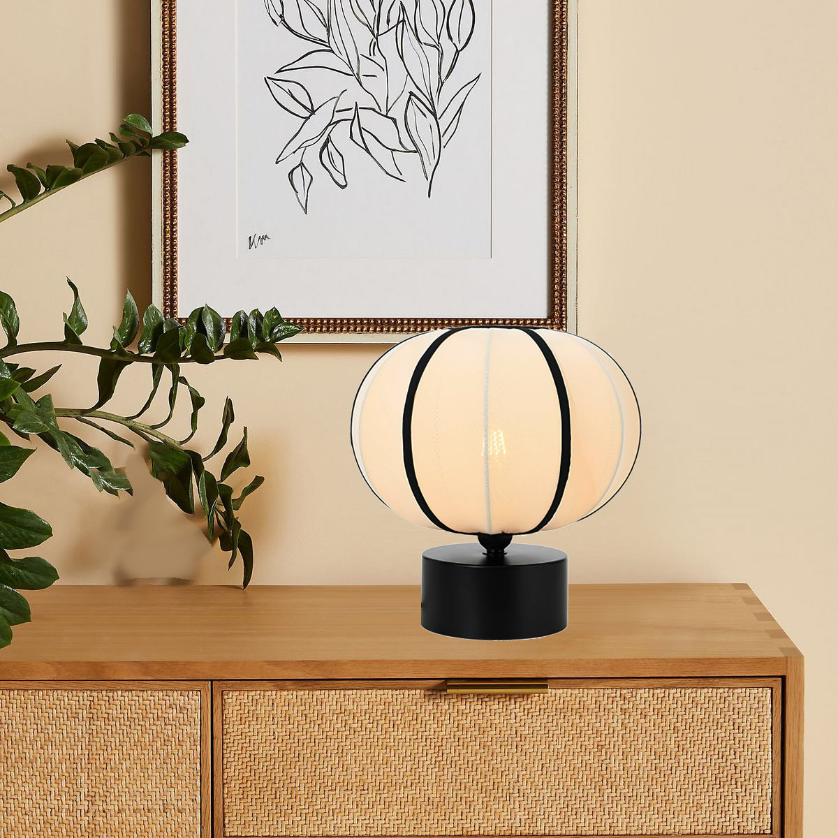 Modern Table Lamp Spherical Fabric Shade Design - Product detail 7