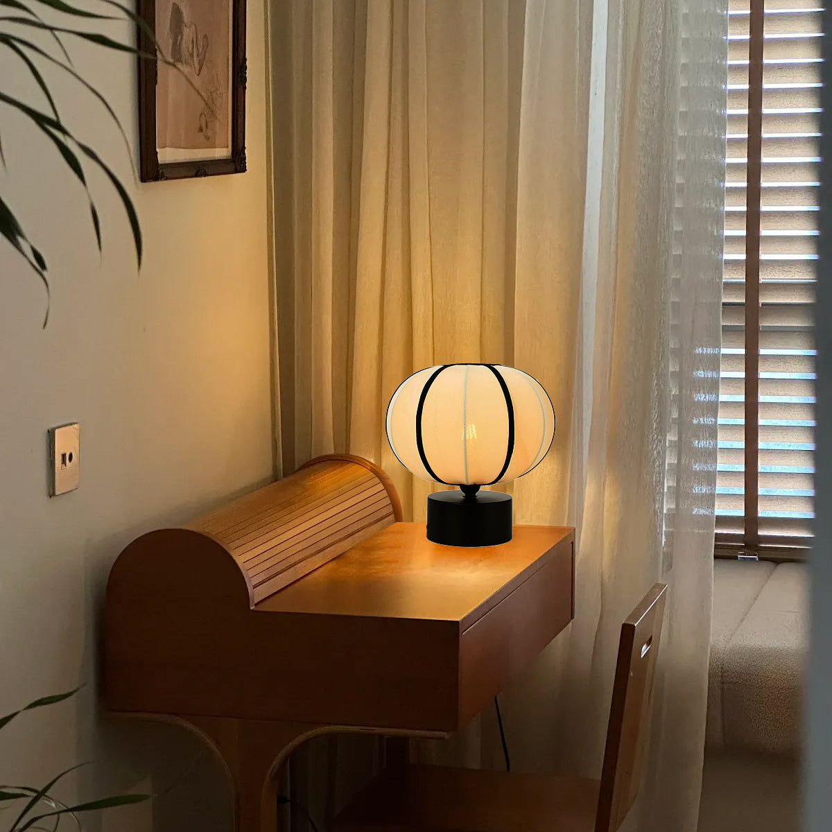 Modern Table Lamp Spherical Fabric Shade Design - Product detail 10