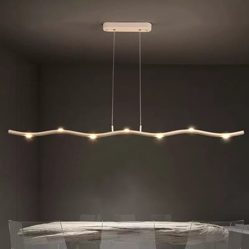 Modern LED Linear Pendant Light Zigzag Aluminum Design - Product example