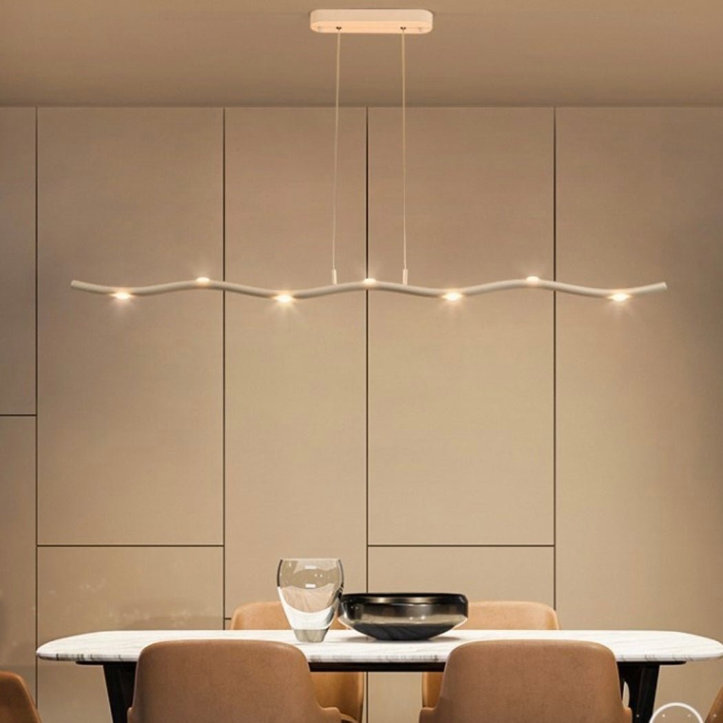 Modern LED Linear Pendant Light Zigzag Aluminum Design - Detailed view