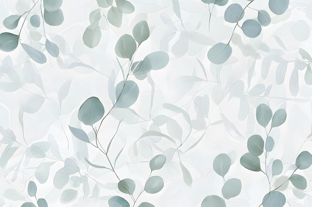 Eucalyptus wallpaper design file showing detailed watercolor leaf pattern