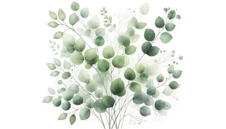 Eucalyptus watercolor wallpaper design file showing detailed green leaves pattern