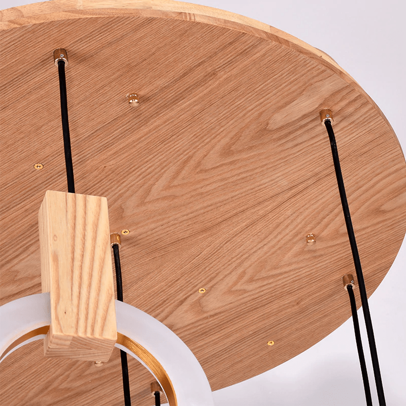 Modern Ring Chandelier White Wood Circle Design - Product detail 14