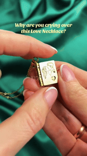 Miniature Book Necklace  Gold Heart Locket Design - Detailed view