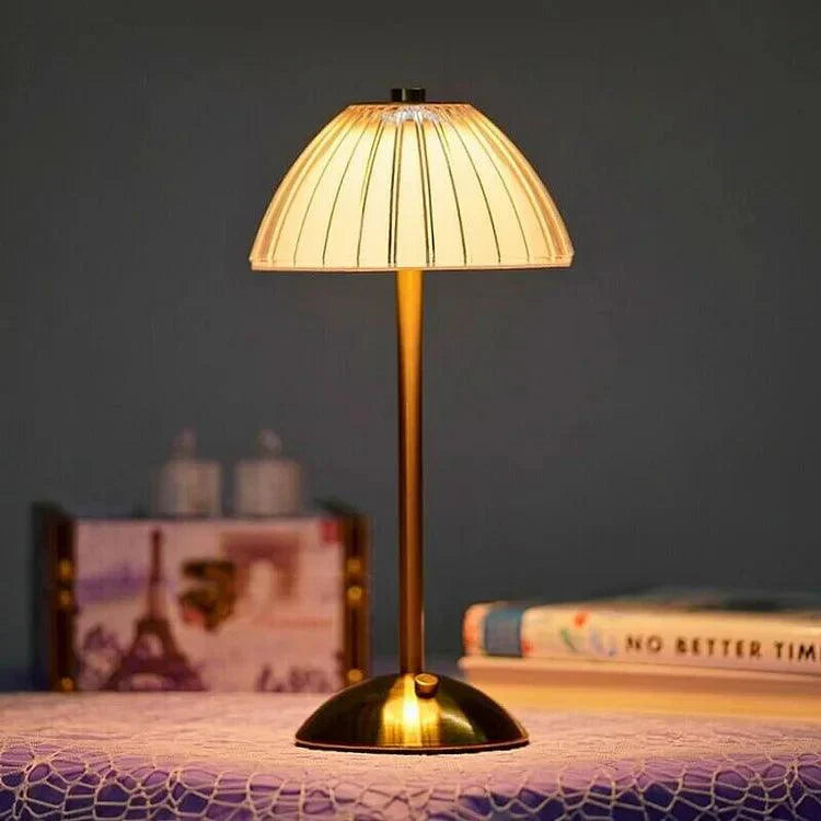 Modern Table Lamp  Pleated Shade with Brass Base - Product detail 6