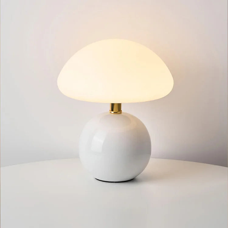 Modern Mushroom Table Lamp White Ceramic Globe Base - Product detail 12