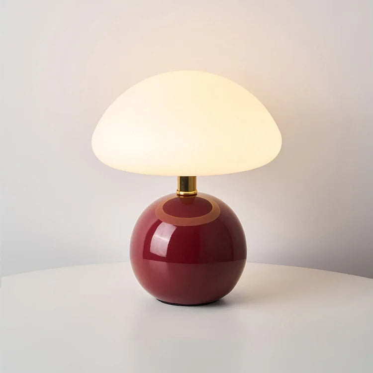 Modern Mushroom Table Lamp White Ceramic Globe Base - Product detail 17