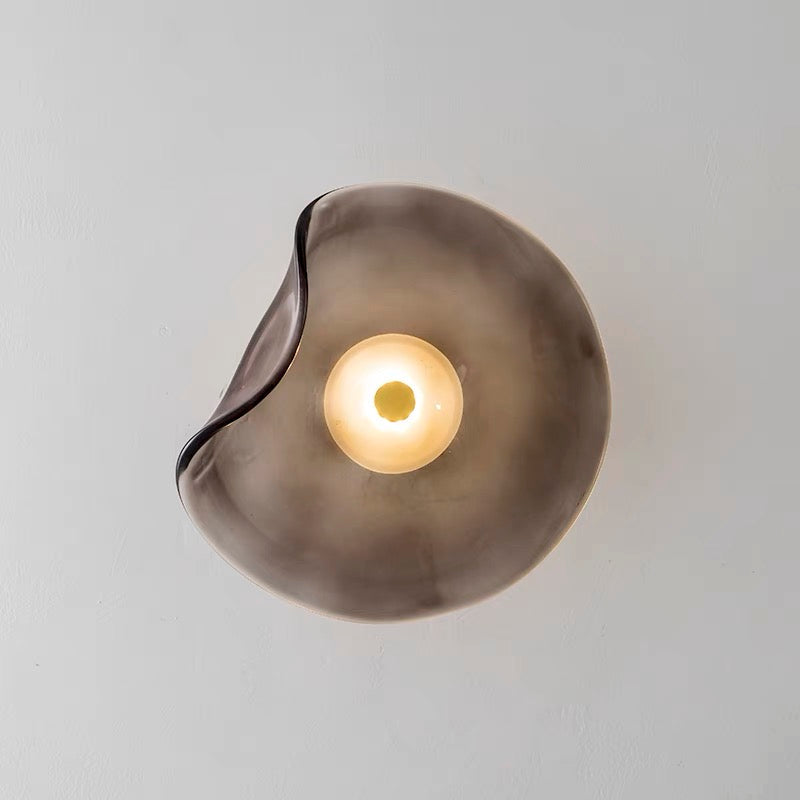 Modern LED Wall Sconce Amber Smoked Glass Design - Product detail 8