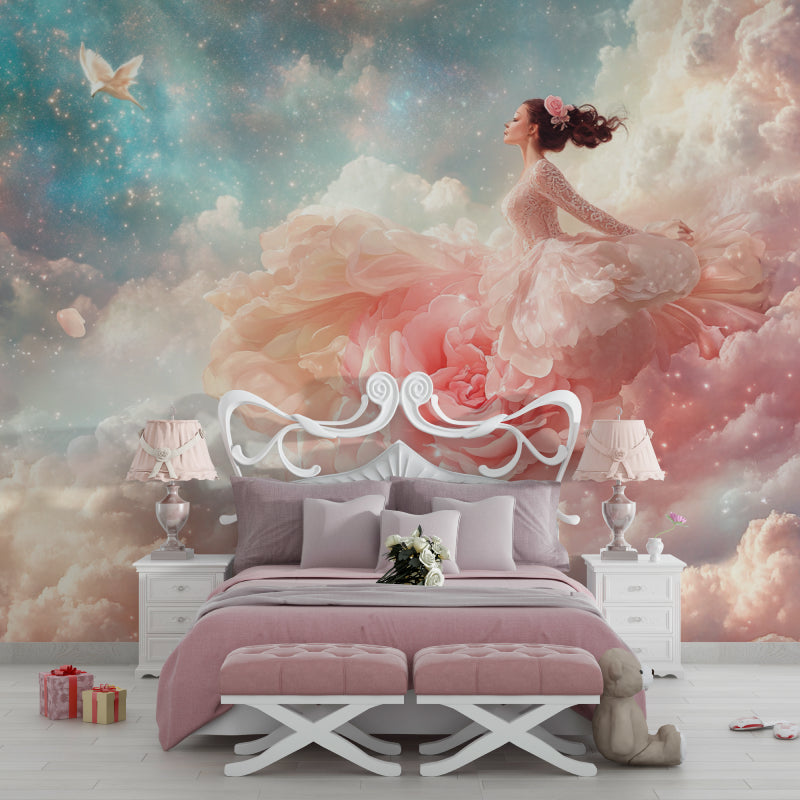 Magical princess mural making a statement in a modern girl's bedroom